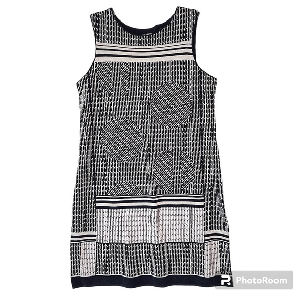 Nic+Zoe Women's Blue Forefront Striped Sleeveless Knit Shift Dress Size MP - Picture 1 of 8